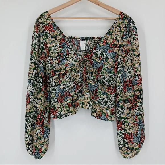 H&M Ruched Floral Top - Picture 1 of 5